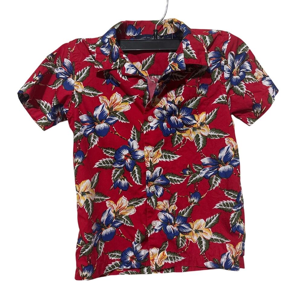 Janie and Jack Button Down Shirt Top 5 Hawaiian Floral